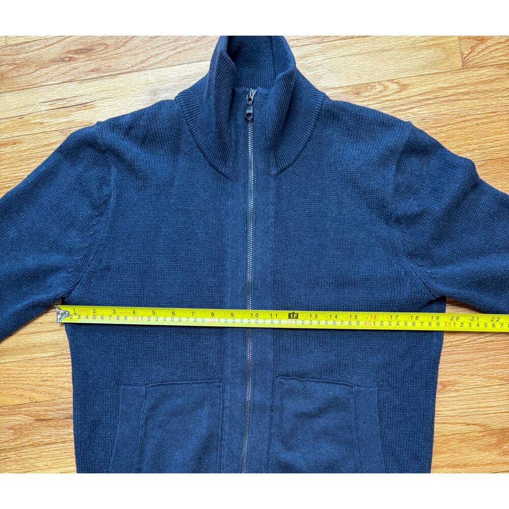 Banana Republic Double Zip Cotton Sweater Navy Men's Small - Picture 4 of 12